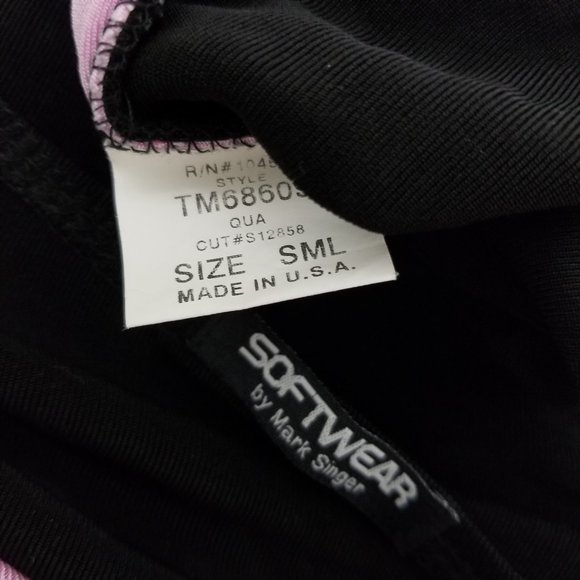 Softwear by Mark Singer top Small slinky layered look 2fer side split 3/4 sleeve - Picture 10 of 11